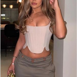 White Fox Boutique - Living Large Bustier in Beige